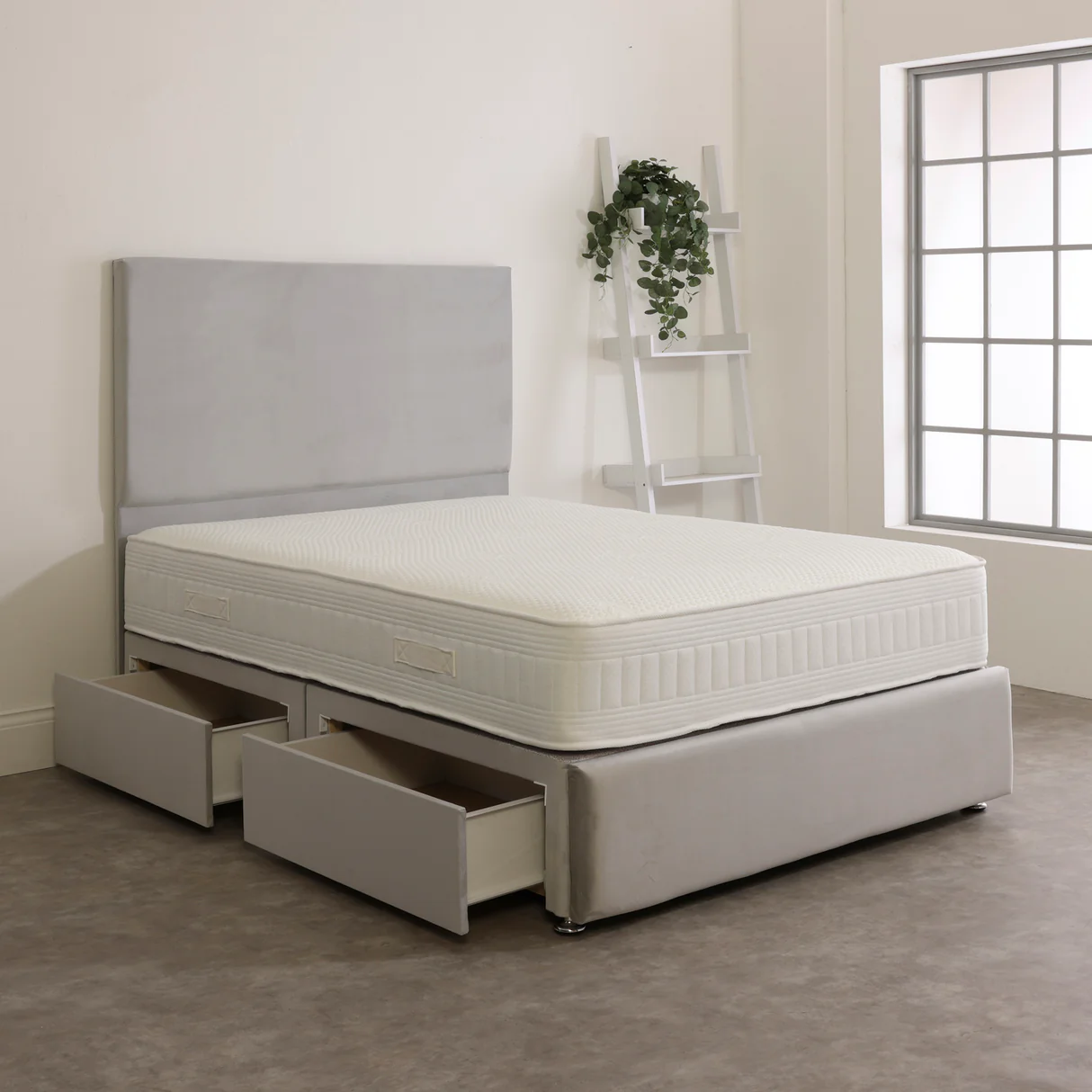 Jupiter Divan Bed UK - Side view of premium divan from CESS Furniture UK